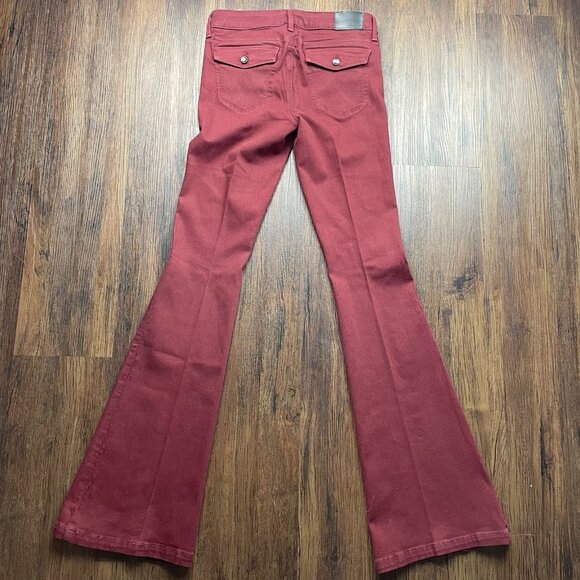 Level 99 Jeans Flare Boot Cut Retro Low Rise Red Color Sz 28 - Picture 2 of 11